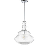 Bettina 13.37" Glass/Metal LED Pendant - JONATHAN Y