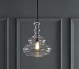 Bettina 13.37" Glass/Metal LED Pendant - JONATHAN Y