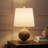 Monkey Fist 18" Rope Ball LED Table Lamp Natural/White – AI-ON