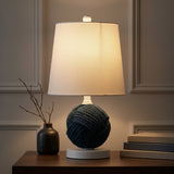 Monkey Fist 18" Rope Ball LED Table Lamp Navy Blue/White – AI-ON