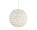 Luna 15.75" Bohemian Modern Woven Rattan/Iron LED Pendant - JONATHAN Y