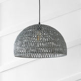 Campana 20" Bohemian Modern Woven Rattan/Iron LED Pendant