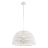 Campana 20" Bohemian Modern Woven Rattan/Iron LED Pendant
