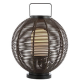 Jigu 22" Outdoor Woven Globe Asian LED Lantern - JONATHAN Y
