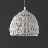 Campana 20" Bohemian Modern Woven Rattan/Iron LED Pendant