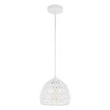 Campana 20" Bohemian Modern Woven Rattan/Iron LED Pendant