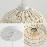 Campana 20" Bohemian Modern Woven Rattan/Iron LED Pendant