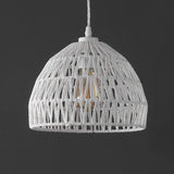Campana 20" Bohemian Modern Woven Rattan/Iron LED Pendant