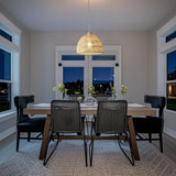 Campana 20" Bohemian Modern Woven Rattan/Iron LED Pendant