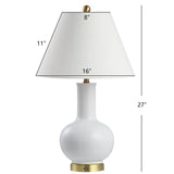 Han 27" Ceramic/Iron Contemporary USB Charging LED Table Lamp - JONATHAN Y