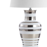 Zilar Striped 28.75" Ceramic/Iron Classic Modern LED Table Lamp - JONATHAN Y