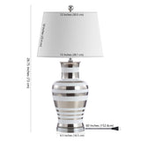 Zilar Striped 28.75" Ceramic/Iron Classic Modern LED Table Lamp - JONATHAN Y