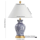 Xia 21" Ceramic/Iron Classic Modern LED Table Lamp - JONATHAN Y