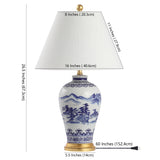 Zhou 26.5" Ceramic/Iron Traditional Cottage LED Table Lamp - JONATHAN Y