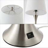 Bennett 22.75" Modern Glam Iron Hourglass LED Table Lamp with USB Charging Port Set 2