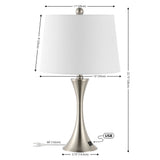 Bennett 22.75" Modern Glam Iron Hourglass LED Table Lamp with USB Charging Port - JONATHAN Y