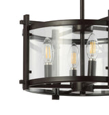 Hampdon 15" Iron/Glass Modern Drum LED Flush Mount - JONATHAN Y