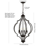 Selema 19" Iron Adjustable Ogee Lantern LED Pendant - JONATHAN Y