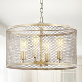 Pen 20" Iron Adjustable Industrial Mesh LED Pendant - JONATHAN Y