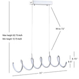 Ali 31" Dimmable Adjustable Integrated LED Metal Linear Pendant - JONATHAN Y