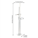 Sketch 64" Minimalist Dimmable Metal Integrated LED Floor Lamp Chrome – DIM