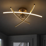 Crucis 31.5" Modern Metal Integrated LED Semi Flush Mount - JONATHAN Y