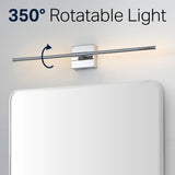 McKenna 28" Modern Minimalist Adjustable Dimmable Integrated LED Metal Wall Sconce