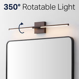 McKenna 28" Modern Minimalist Adjustable Dimmable Integrated LED Metal Wall Sconce