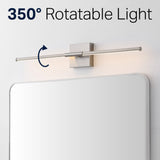 McKenna 28" Modern Minimalist Adjustable Dimmable Integrated LED Metal Wall Sconce