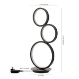 Juno 17.25" 3-Light Bohemian Coastal Iron Integrated LED Table Lamp - JONATHAN Y