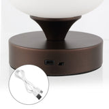 Owen 6.13" Bohemian Farmhouse Iron Rechargeable Integrated LED Table Lamp - JONATHAN Y
