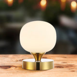 Owen 6.13" Bohemian Farmhouse Iron Rechargeable Integrated LED Table Lamp - JONATHAN Y