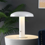 Suillius 11" Contemporary Bohemian Rechargeable/Cordless Iron Integrated LED Mushroom Table Lamp - JONATHAN Y