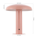 Suillius 11" Contemporary Bohemian Rechargeable/Cordless Iron Integrated LED Mushroom Table Lamp