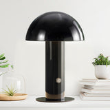Boletus 10.75" Contemporary Bohemian Rechargeable/Cordless Iron Integrated LED Mushroom Table Lamp - JONATHAN Y