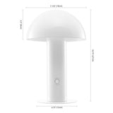 Boletus 10.75" Contemporary Bohemian Rechargeable/Cordless Iron Integrated LED Mushroom Table Lamp - JONATHAN Y