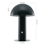 Boletus 10.75" Contemporary Bohemian Rechargeable/Cordless Iron Integrated LED Mushroom Table Lamp