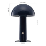 Boletus 10.75" Contemporary Bohemian Rechargeable/Cordless Iron Integrated LED Mushroom Table Lamp