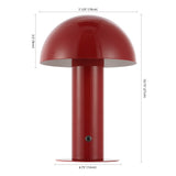 Boletus 10.75" Contemporary Bohemian Rechargeable/Cordless Iron Integrated LED Mushroom Table Lamp