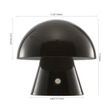 Porcini 7" Contemporary Bohemian Rechargeable/Cordless Iron Integrated LED Mushroom Table Lamp - JONATHAN Y