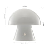 Porcini 7" Contemporary Bohemian Rechargeable/Cordless Iron Integrated LED Mushroom Table Lamp - JONATHAN Y