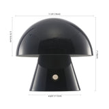 Porcini 7" Contemporary Bohemian Rechargeable/Cordless Iron Integrated LED Mushroom Table Lamp