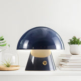 Porcini 7" Contemporary Bohemian Rechargeable/Cordless Iron Integrated LED Mushroom Table Lamp