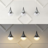 Elyse Teardrop Modern Mid-Century Iron/Acrylic Integrated Linear LED Pendant - JONATHAN Y