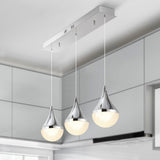 Elyse Teardrop Modern Mid-Century Iron/Acrylic Integrated Linear LED Pendant - JONATHAN Y