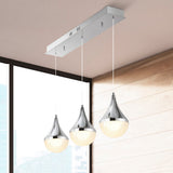 Elyse Teardrop Modern Mid-Century Iron/Acrylic Integrated Linear LED Pendant - JONATHAN Y