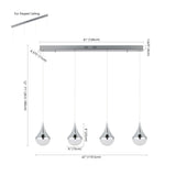 Elyse Teardrop Modern Mid-Century Iron/Acrylic Integrated Linear LED Pendant