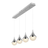 Elyse Teardrop Modern Mid-Century Iron/Acrylic Integrated Linear LED Pendant - JONATHAN Y