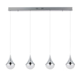 Elyse Teardrop Modern Mid-Century Iron/Acrylic Integrated Linear LED Pendant - JONATHAN Y