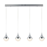 Elyse Teardrop Modern Mid-Century Iron/Acrylic Integrated Linear LED Pendant - JONATHAN Y